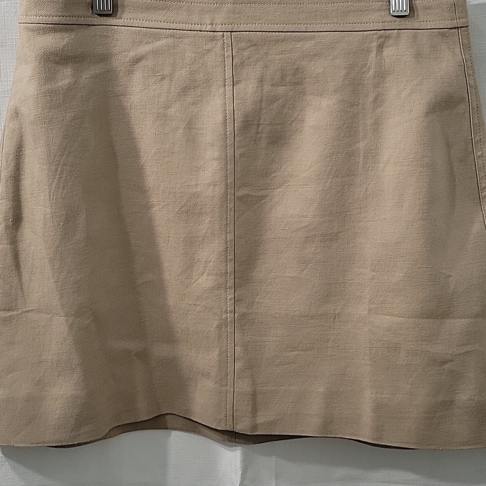J. Crew Tan Pencil Mini Linen Skirt Size 10 - Picture 2 of 9